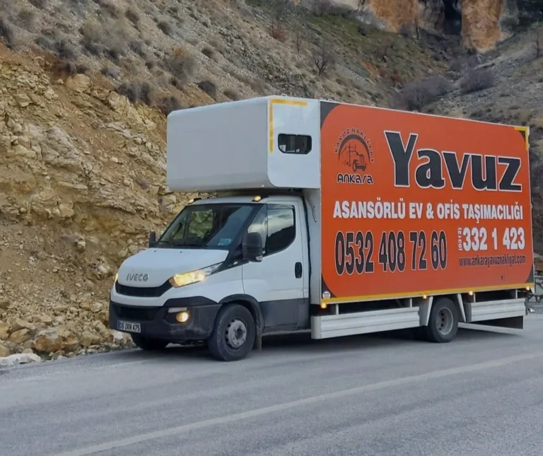 Ankara Yavuz Nakliyat asansörlü ev ve ofis taşımacılığı kamyoneti
