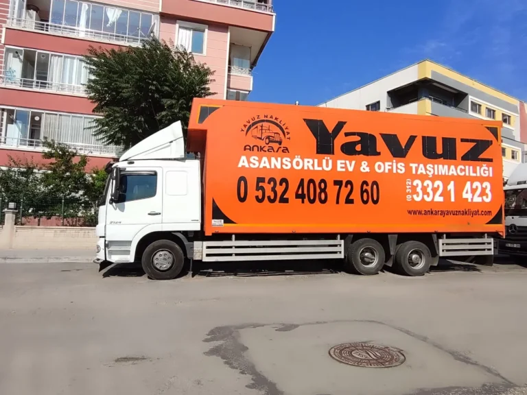 Ankara Yavuz Nakliyat asansörlü ev ve ofis taşımacılığı kamyonu